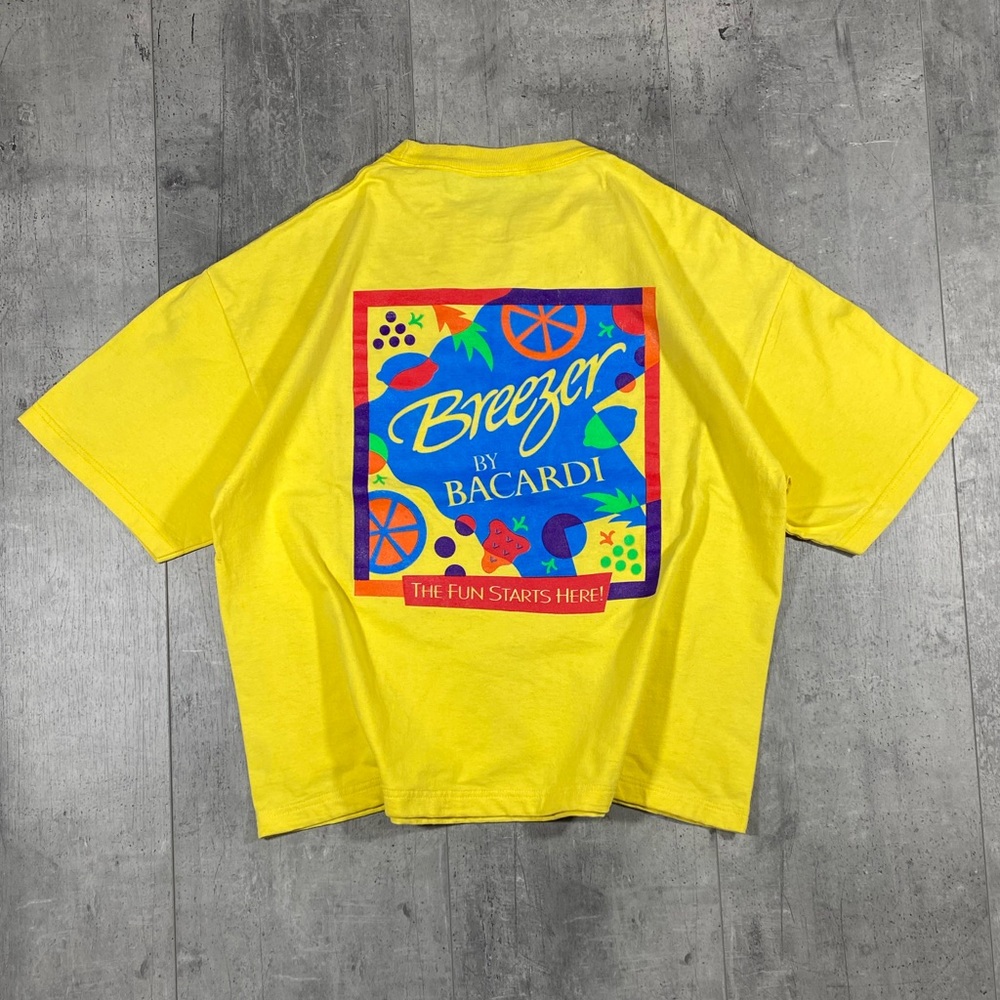 90s Vintage Yellow Breezer by Bacardi Alcohol Tee Shirt